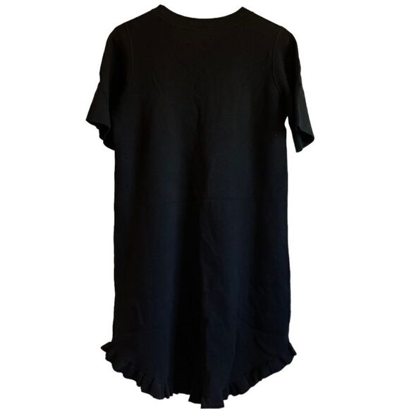 See By Chloe Black Frill Edge Short Sleeves Knit Mini Dress.Size M - Picture 7 of 15